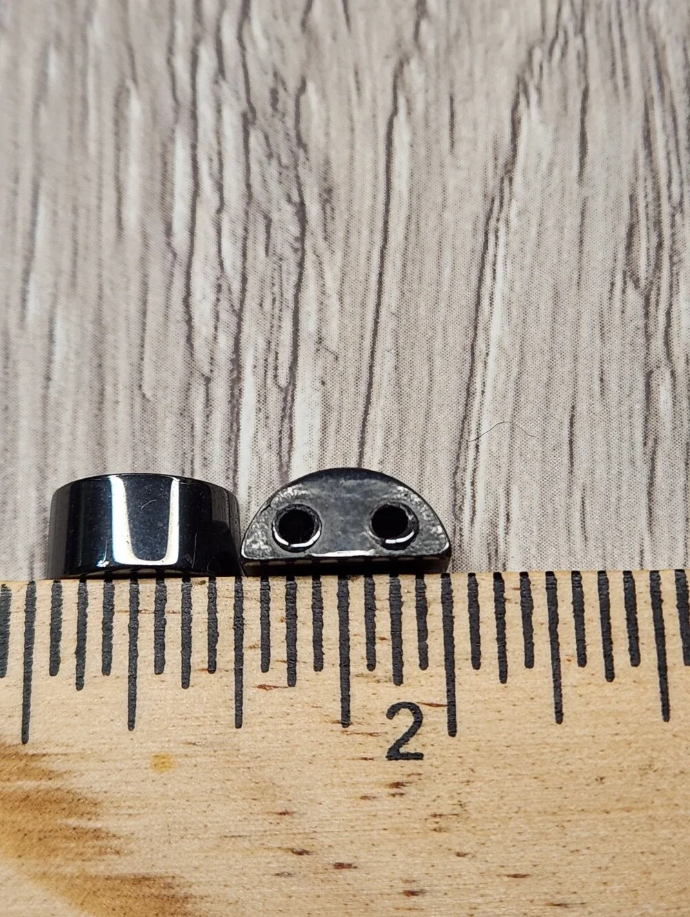 Hematite 13 X 6mm Half Circle Double Hole Beads Black 25 Count